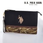US POLO ASSN 679735 USPA-1872 black beige camouflage2 ソリッドクラッチバッグ