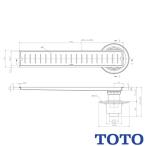 TOTO 浴室排水ユニット ステンレス YTB900SBS 防水層タイプ 縦引きトラップ 150角タイル用 受注生産