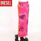 ディーゼル（DIESEL）レディース 訳あり ロングスカート マルチカラー系 オレンジ×ピンク 　O-CLAIRINNE 花柄バイカラーリブロング （サイズ/S）*dl1026