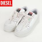 ディーゼル（DIESEL）レディース 訳あり スニーカー ホワイト系 　ダメージ加工 赤×白 レザーローカット （サイズ/37）*dl2016
