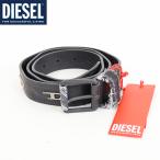 ディーゼル(DIESEL)メンズ 訳あり ベルト ブラック系 Dモチーフ付きレザーベルト イタリア製 (サイズ/90)*dm3008