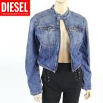 ディーゼル(DIESEL)レディース 訳あり デニムジャケット ネイビー系 ファスナー修理必要品 スタンドカラー (サイズ/M)*el0003
