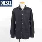 ディーゼル（DIESEL）メンズ 訳あり デニムシャツ 長袖 ブラック系 　胸にロゴ刺繍 （サイズ/XS/M）*em0077