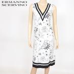 エルマンノ シェルヴィーノ(Ermanno Scervino)レディース ロングワンピース ホワイト系 Vネック 花柄 イタリア製 (サイズ/38)*sh0092