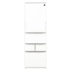 ショッピングシャープ シャープ 冷蔵庫 408L 左右付替 5ドア 幅60cm プラズマクラスター シャキット野菜室 節電25モード SJ-XW41P-W ホワイト系