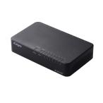 エレコム EHC-G08PA4-JB スイッチングハブ 8ポート Giga対応 1000/100/10Mbps プラスチック筐体 マグネット AC電源 静音 省エネ機能 壁掛け対応 ブラック