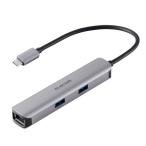 エレコム DST-052BPSV ドッキングステーション 5-in-1 Type-C ハブ HDMI 4K/60Hz USB-A×3 LAN ケーブル一体18cm アルミ筐体 シルバー