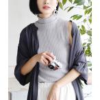 ノースリーブ UVカット レディース 秋 秋服 トップス zootie ズーティー バリアクール サマーニット ボトルネック タンクトップ