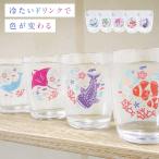 ショッピングコップ グラス ガラス コップ タンブラー おしゃれ かわいい 色変わりグラス 海の生き物 日本製 ジンベイザメ イルカ ドルフィン カクレクマノミ ウミガメ マンタ 涼し