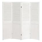 萩原 ハギハラ シャビーウッド パーテーション アンティークホワイト・幅40×高さ148cm×4連 MS-5914AW(2519090)