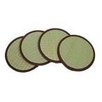 萩原 ハギハラ い草雑貨 座卓敷き 円形 4枚1組 直径約16cm ブラウン 144001056(2583005)