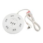 ELPA Elpa круг форма разветвитель концентрация переключатель AC6 выход USB-A×3 длина шнура 2m. защита WLS-R6332BUA W(2584930)