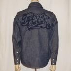 ショッピングウエスタン 7610-01E-インディゴ-ショートホーンウエスタンシャツ刺繍入りモデル-761001E-DELUXEWAR-デラックスウエア-シャツ長袖-ウエスタンシャツ-エンブロイド