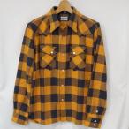 FN-SNW-101L-ORxCHA-ブロックチェックネルウエスタンシャツ101L-FNSNW101L-FLATHEAD-フラットヘッドシャツ-BLOCK CHECK NEL SHIRT-ワークシャツ