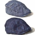 SJ301HN21-IK-市松柄絣ハンチング-SJ301HN21IK-SAMURAIJEANS-サムライジーンズハンチング-帽子-ハンチングキャップ