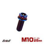 チタンボルト M10×25mm P1.25 六角ボルト フランジ付き トルクス穴 焼きチタン風 デザイン JA549