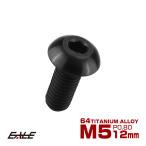 64チタン合金 M5×12mm P0.8 ボタンボルト 六角穴 ボタンキャップスクリュー チタンボルト ブラック JA594