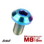 64チタン製 ボタンボルト M8×15mm P1.25 六角穴 テーパーヘッド カスタムボルト レインボー 焼きチタン色 JA746