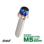 M5×20mm ステンレス テーパー シェル キャップボルト タンクキャップやキャブなどに シルバー/焼チタンカラー TB0843