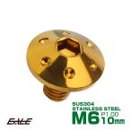  кнопка болт M6×10mm P1.0 отверстие head болт шестиугольник дыра SUS304 нержавеющая сталь стружка (процесс образования во время фрезеровки) Gold TR0064