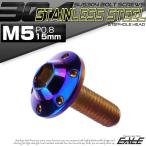 SUS304 フランジ付 ボタンボルト M5×15mm P0.8 六角穴  焼きチタン ステップホールヘッド ステンレス製 TR0201