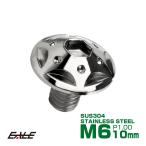  кнопка болт Star отверстие head M6×10mm P1.0 фланец есть шестиугольник дыра SUS304 нержавеющая сталь серебряный TR0218