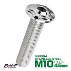 SUS304 フランジ付 ボタンボルト M10×45mm P1.25 六角穴  シルバー スノーヘッド ステンレス製 TR0723