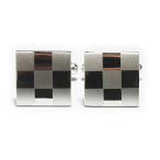 [ серп . запонки ателье ] silver two-tone запонки ( запонки кнопка ) sc025