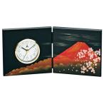 mitani гора средний лакированные изделия (Mitani) ширма часы ( средний ) Fuji Sakura ( гора Фудзи )M14326-3