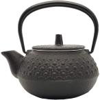 ショッピング南部鉄瓶 岩鋳 Iwachu 鉄瓶兼用急須 3型新亀甲 黒 0.32L ホーロー無し 直火対応 南部鉄器 12803