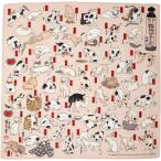 mu. прекрасный furoshiki .... примерно 48cm. рисовое поле река кошка ... 10 три . розовый сделано в Японии 20720-114