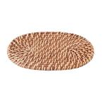 天然素材 鍋敷き なべしき 土鍋用 おしゃれ 籐マット 小判 幅13×奥行き20cm 16154
