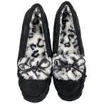  Kobe lettuce KOBE LETTUCE покрытый мех дизайн замша мутон мокасины обувь женский [H529] LL чёрный × Leo pa мех 