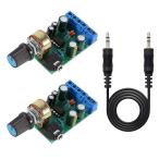 Youmile 2個オーディオアンプモジュールDC 1.8-12V TDA2822M 2.0チャンネルステレオAMPボードミニAUX DIYサウンドシ