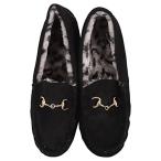 [ Kobe lettuce ] bit имеется мех мокасины [H568] LL чёрный / Leo pa мех 