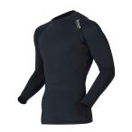 おたふく手袋 オールシーズンインナー 長袖 丸首[アウトラスト 温度調整 消臭 UVカット コンプレッション メンズ] JW-540 ブラック Lサイズ