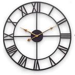 壁掛け時計大きな金属、静かなカチカチ音をたてないヴィンテージレトロスタイルのローマ数字の壁掛け時計、リビングルームガーデンベッドルームキッチンオフィス