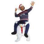 (Snowman) - Unisex Snowman Fancy Dress Piggyback Costume - With Stuff Your Own Legs