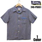 フェローズ ダブルガーゼチェックシャツ Pherrow's EASY NAVY 24S-PSSS1 国産 日本製 半袖 メンズ アメカジ 送料無料