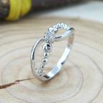 ピンキーリング ハート リング スワロフスキー クリスタル シルバー