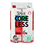 トイレットペーパー ダブル 芯なし 細芯 60ロール ソフト 65m コアレス 6ロール×10パック入 芯棒 必要 再生紙 p2004 まとめ買い 業務用 箱買い 日本製