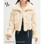ショッピングショート アウター レディース ジャケット ブルゾン コート ショート丈 フェイクムートン フェイクスエード スエードライク ボリューム フェイクファー ビッグ