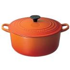 ショッピングルクルーゼ ル・クルーゼ(LE CREUSET) ココット ロンド IH対応 両手鍋 22cm 2501-22(オレンジ)