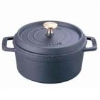 ストウブ(staub) ピコ ココット ラウンド IH対応 両手鍋 24cm 40500-241(ブラック)