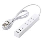  Elecom (ELECOM) T-U08-3A2C15WH белый удлинитель разветвитель 1.5m розетка 3.Type-C×1 USB-A×2. защита пыль предотвращение shutter 
