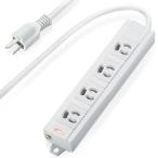 エレコム(ELECOM) T-ECOH3430NM(グレー) 電源タップ マグネット付 延長コード 3ピン 4個口 3m