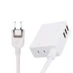 エレコム(ELECOM) MOT-U06-2134WH(ホワイト) モバイルUSBタップ 延長コード 2ピン 1個口 0.6m