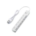 エレコム(ELECOM) T-K6A-2625WH(ホワイト) ほこり防止付雷ガードタップ 延長コード 2ピン 6個口 2.5m