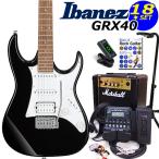 Ibanez アイバニーズ GRX40 BKN エレキギター マーシャルアンプ付 初心者セット18点 ZOOM G1XFour付き