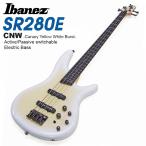 【アクセサリー付き！】 Ibanez SR280E CNW アイバニーズ 4弦 ベース エレキベース 初心者 入門 イエローホワイト 【ケース/チューナー/ピック/シールド付属】